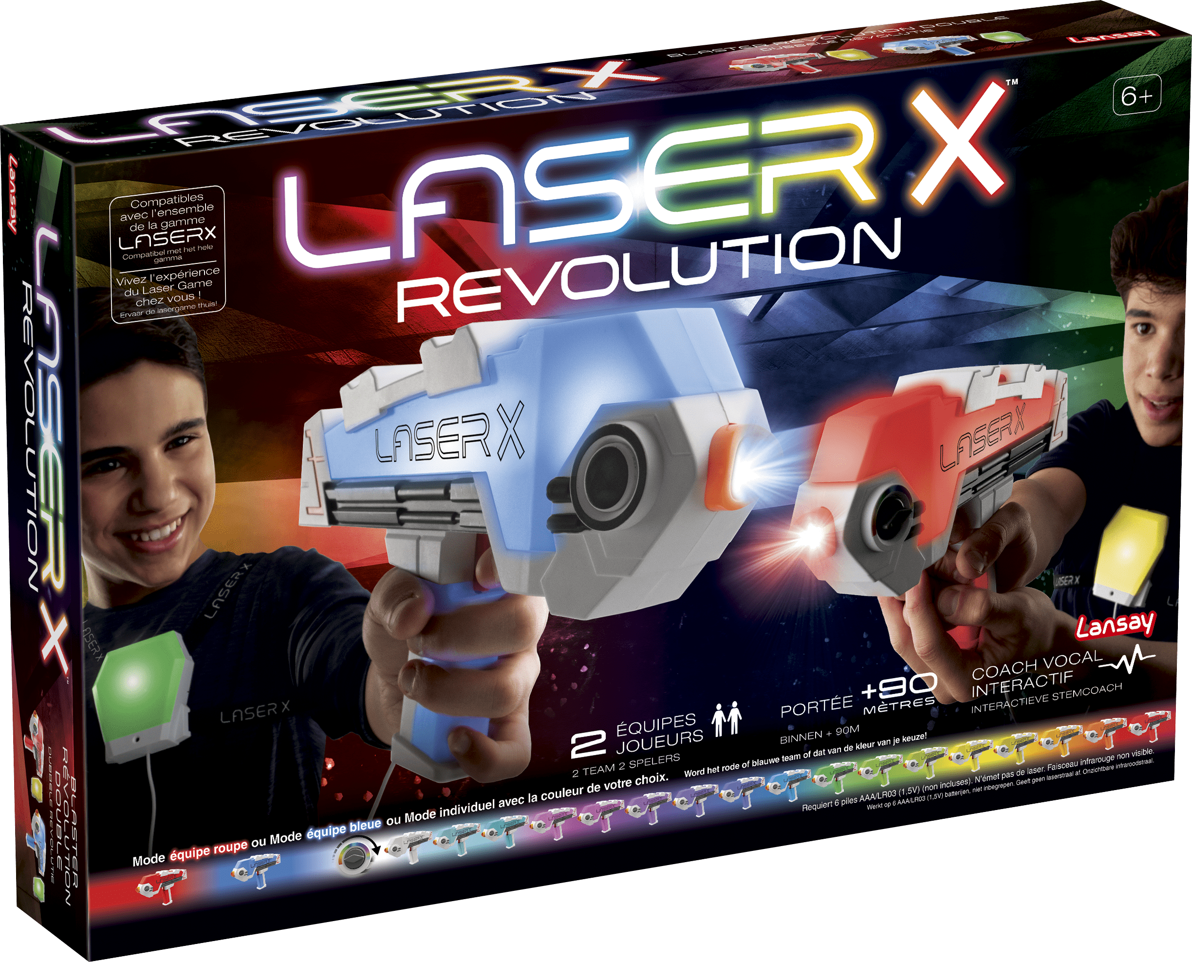 Pistolets Laser X Revolution pour jeu laser réaliste, 2 joueurs, 6 ans et  plus