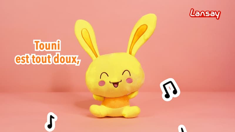 Plush toy Touni rabbit LANSAY The World of Titounis yellow 20 cm - SOS