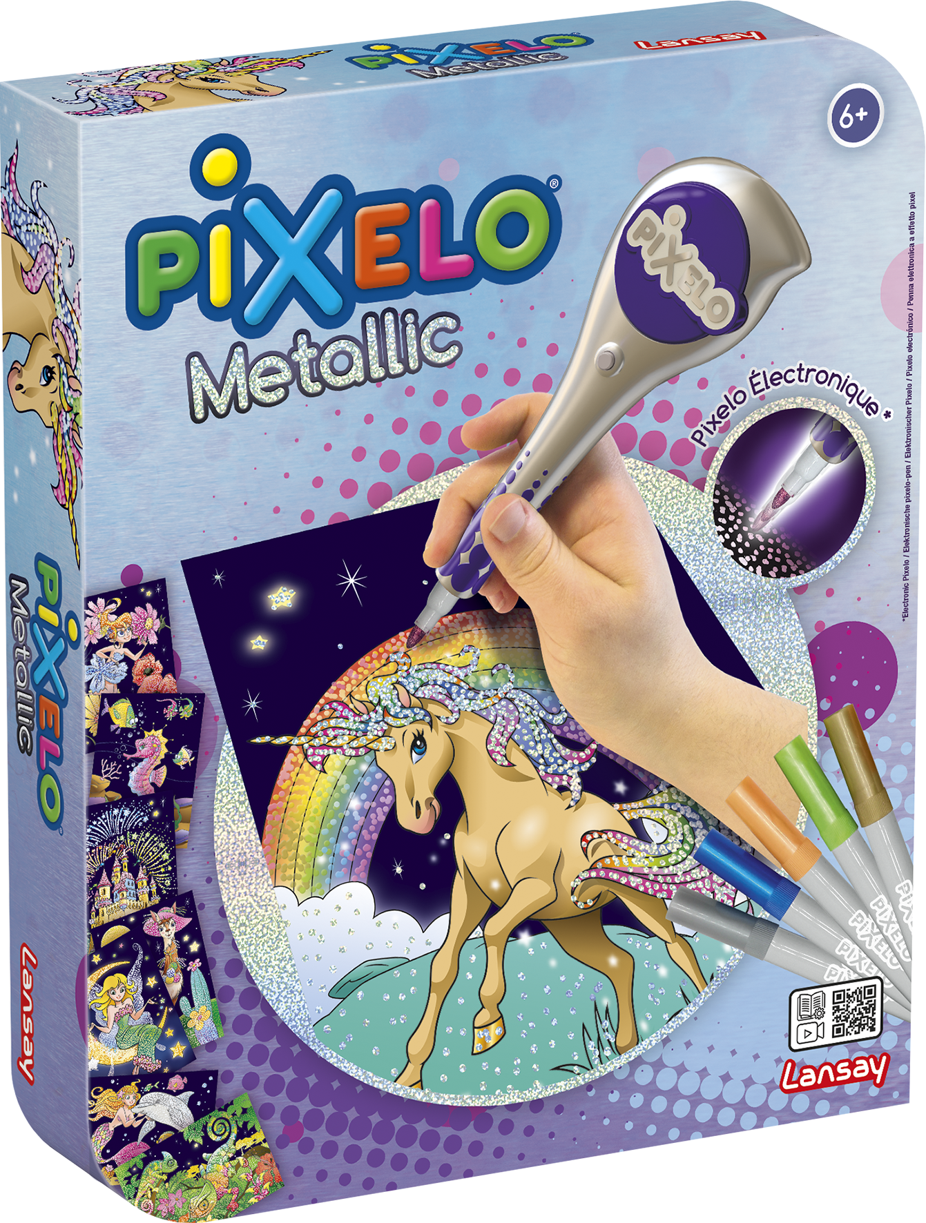 Pixelo Metallic glitter kunst lekesett - Penner, fargestifter og