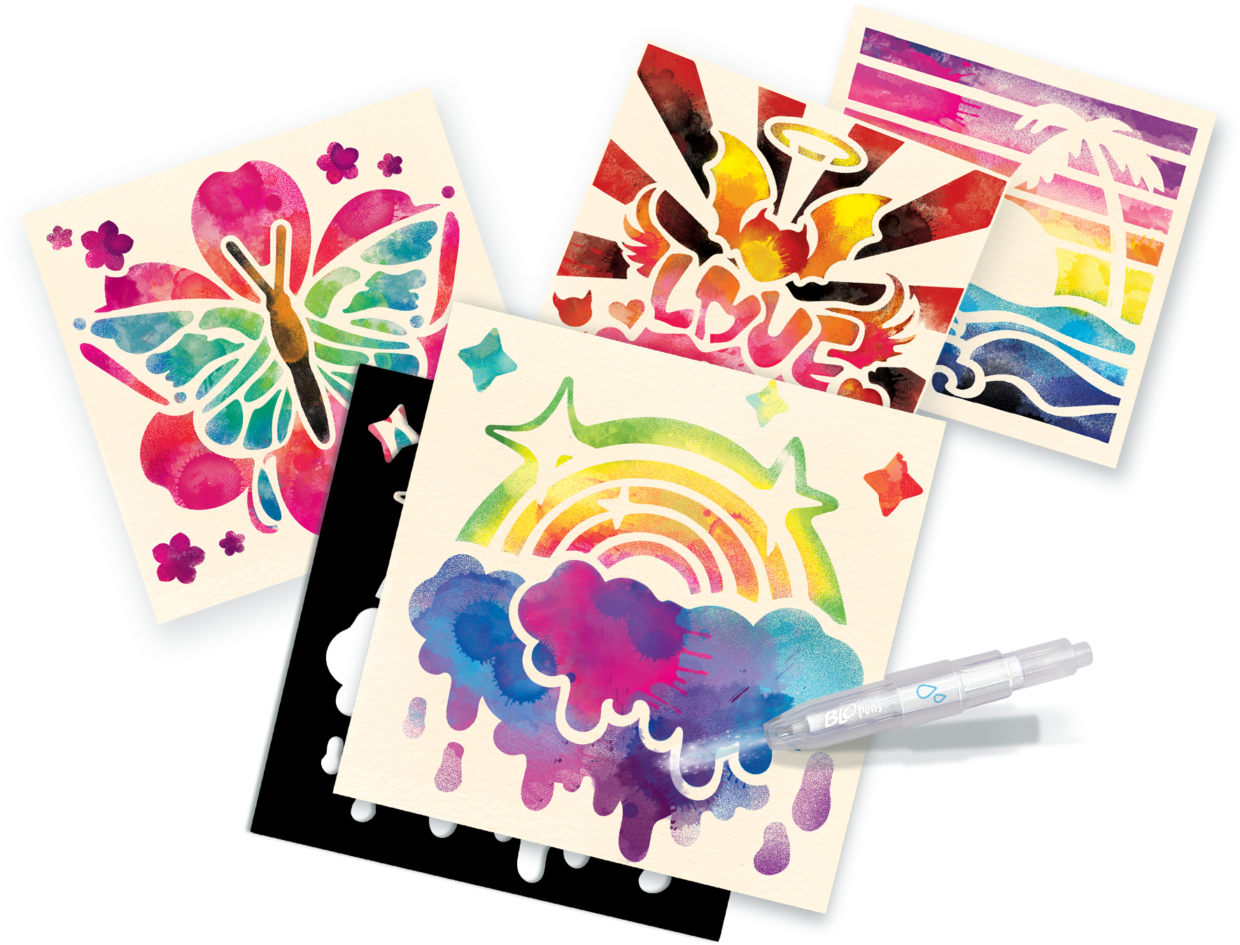 Blopens, Tie &amp; Dye, coloriage, dessin, loisirs créatifs, mixte, eau