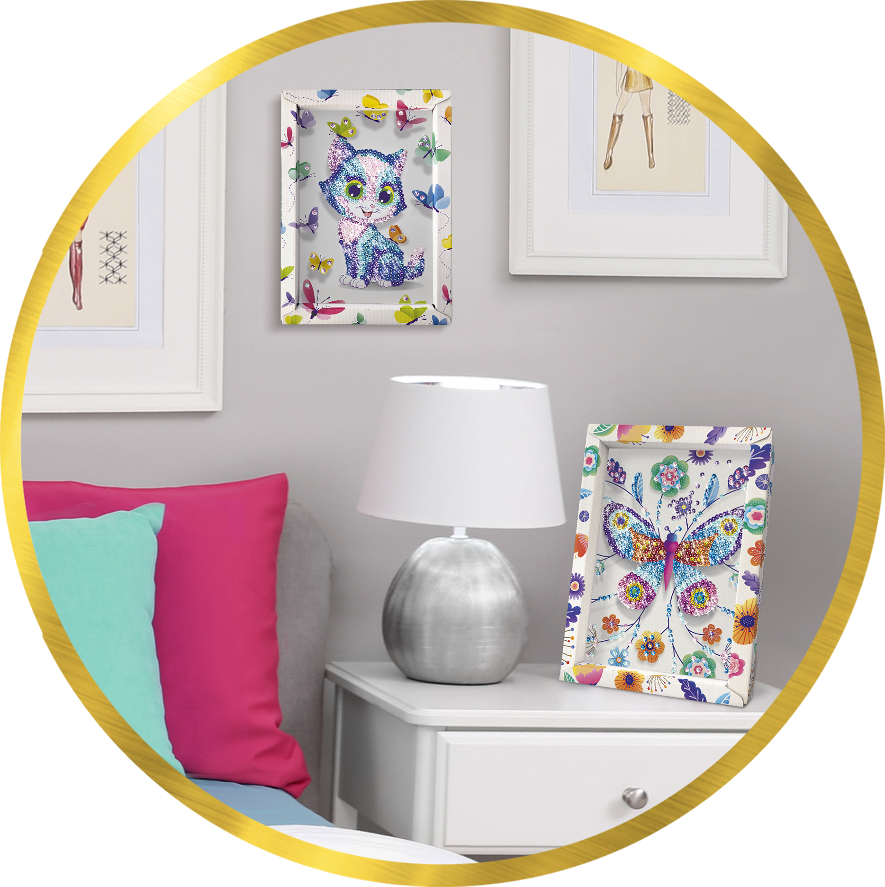 Collection Sequins, loisirs créatifs, cadre, déco, chambre, famille, activité enfant, 6 ans