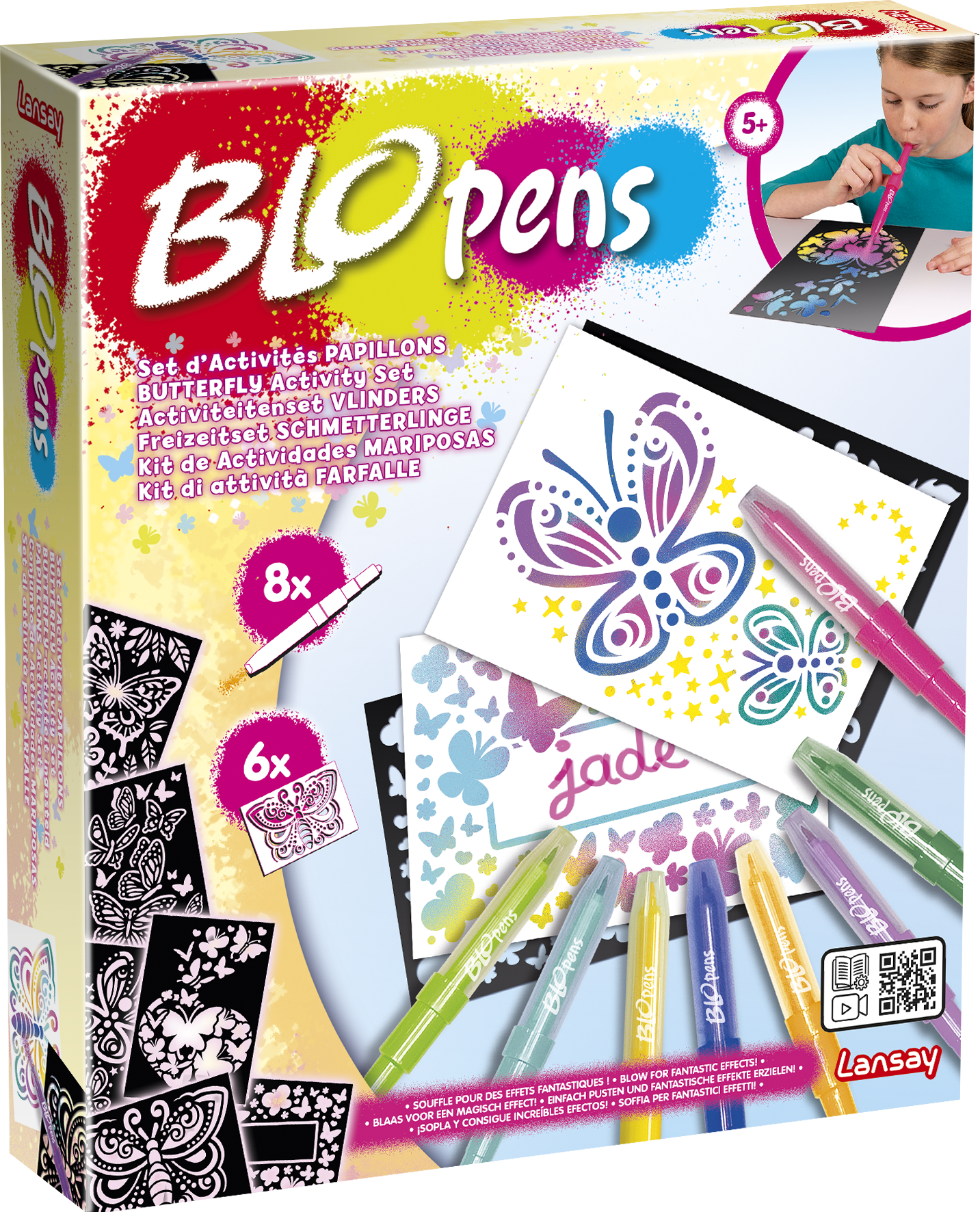 Blopens - Street Art - Dessins et Coloriages - Pochoirs Réutilisables - Dès  7 ans - Lansay violet - Lansay