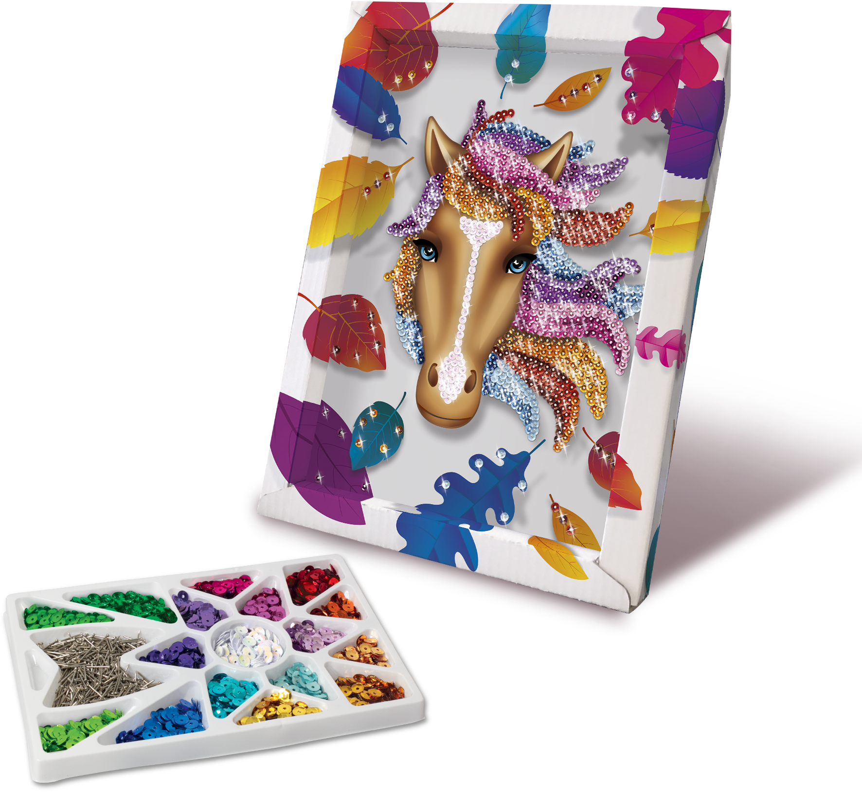 Collection sequins, création artistique, loisir créatif, cheval, paillettes