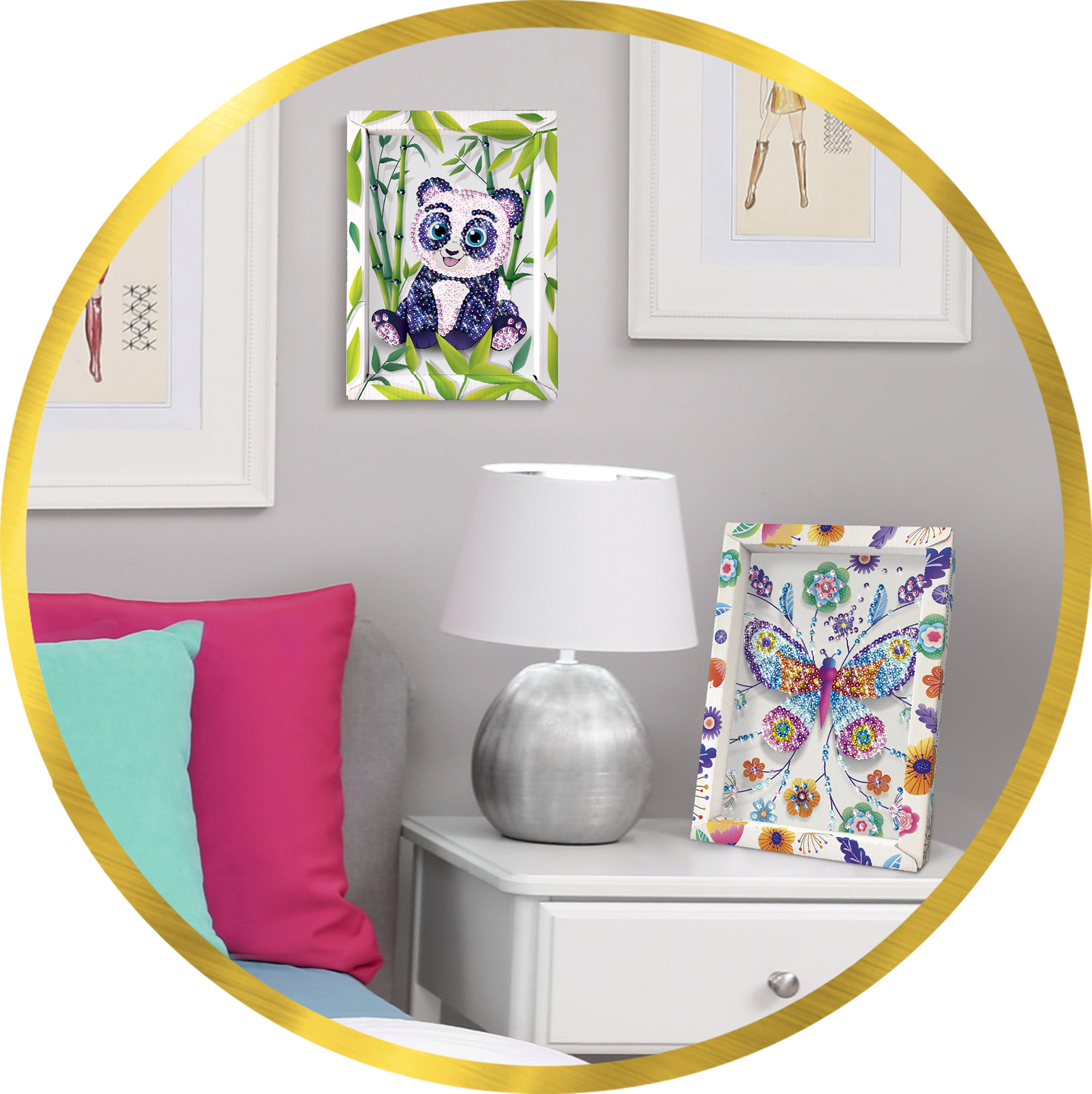 Collection sequins, création artistique, loisir créatif, panda, paillettes, activité calme enfant