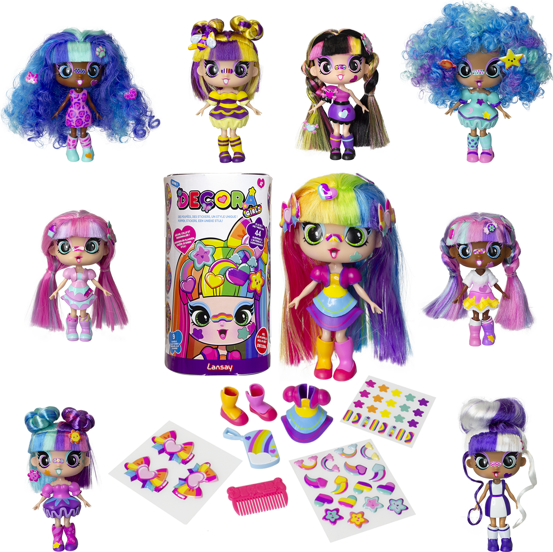 Decora Girlz, poupée mannequin personnalisable, poupée à coiffer, tête à coiffer, fille 4 ans
