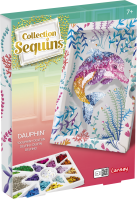 Collection sequins, création artistique, loisir créatif, dauphin, paillettes, activité calme enfant