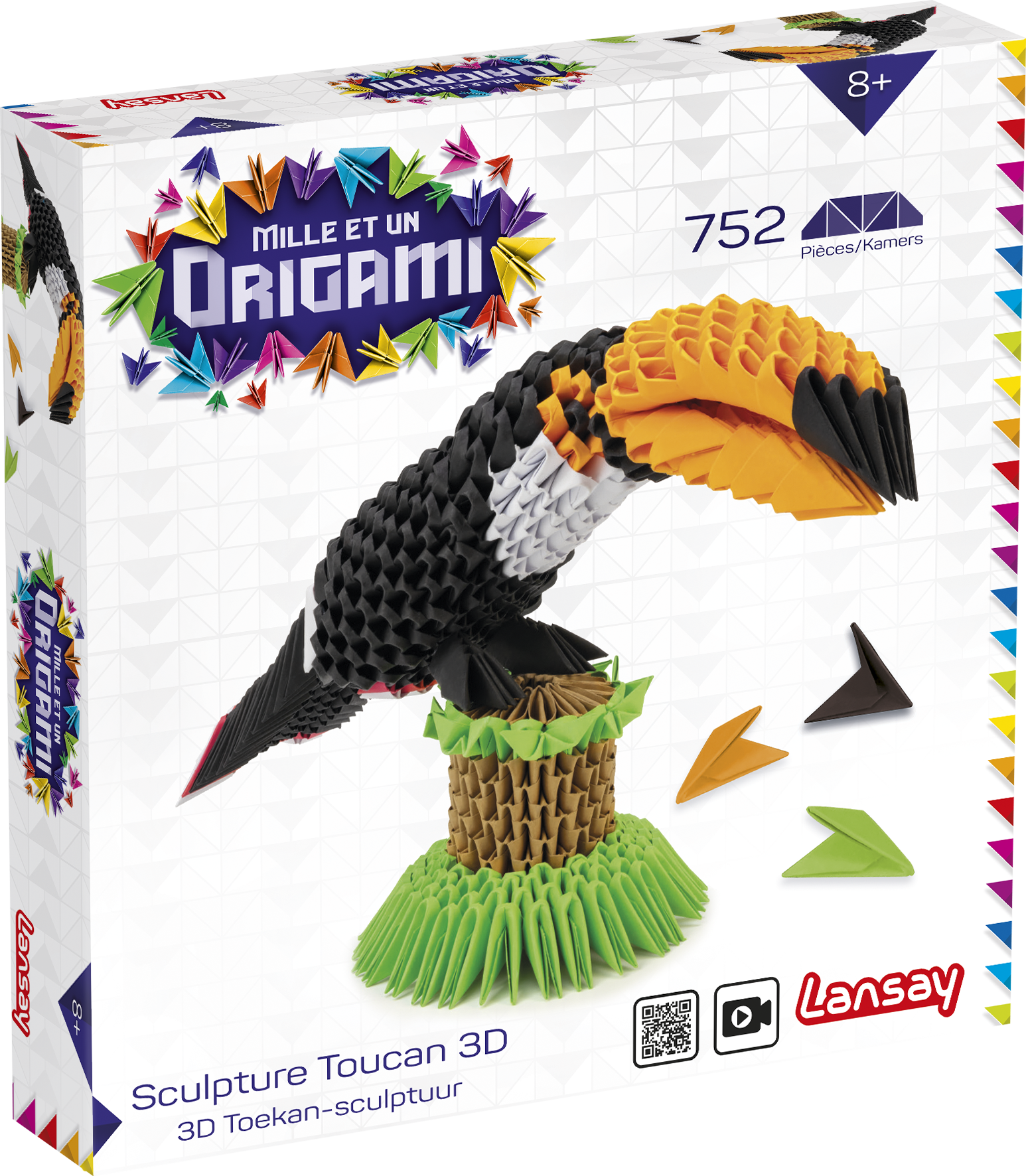 Mille et Un Origami-Scultura Paon 3D Lansay 20441 Multicolore 
