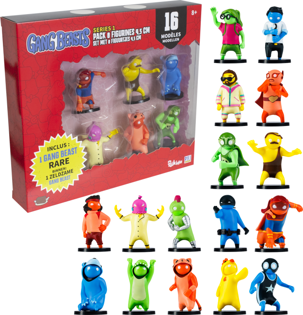Lansay Gang Beasts Figuren-Pack – 8 Zufällige Spielfiguren, Je 4,5 Cm